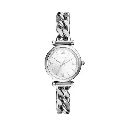 Fossil Women's Carlie Mini Quartz Stainless Steel Three-Hand Watch, Color: Silver (Model: ES5331)