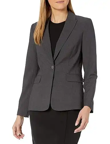 Calvin Klein Womens One Button Lux Blazer