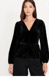 Old Navy Waist-Defined Velvet Peplum Top