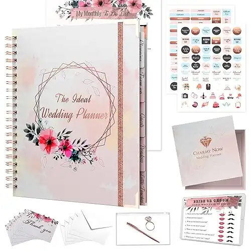 Wedding Planner Book Rose Gold - Ideal Bridal Planning Journal Set with Checklists, Undated Calendar, Accessories, Luxury Box & Online Tools - Perfect Future Mrs Gifts